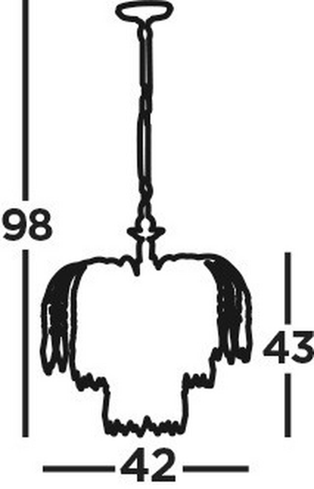 KRISTALNA VISEČA SVETILKA - zlate barve, Design, kovina/steklo (42/98cm)