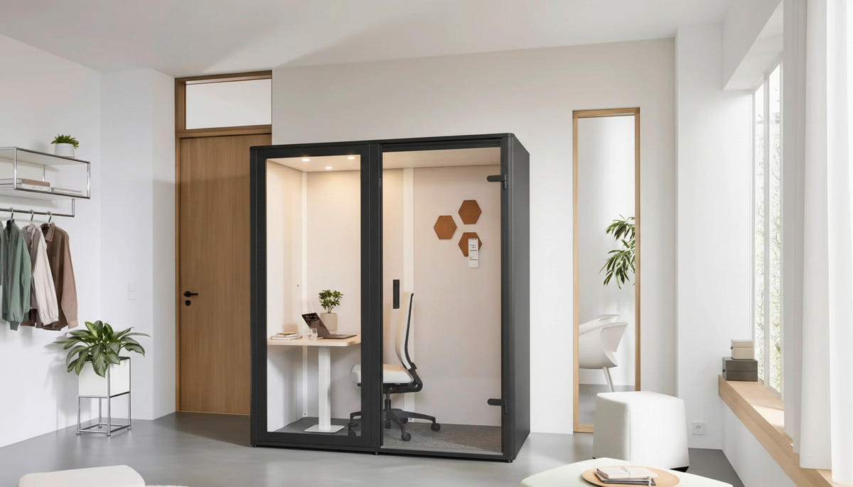 MEETINGBOX BOSSELINO WORK 1 - Schwarz, MODERN, Glas/Holzwerkstoff (190,9/215,5/99,4cm) - Bosse