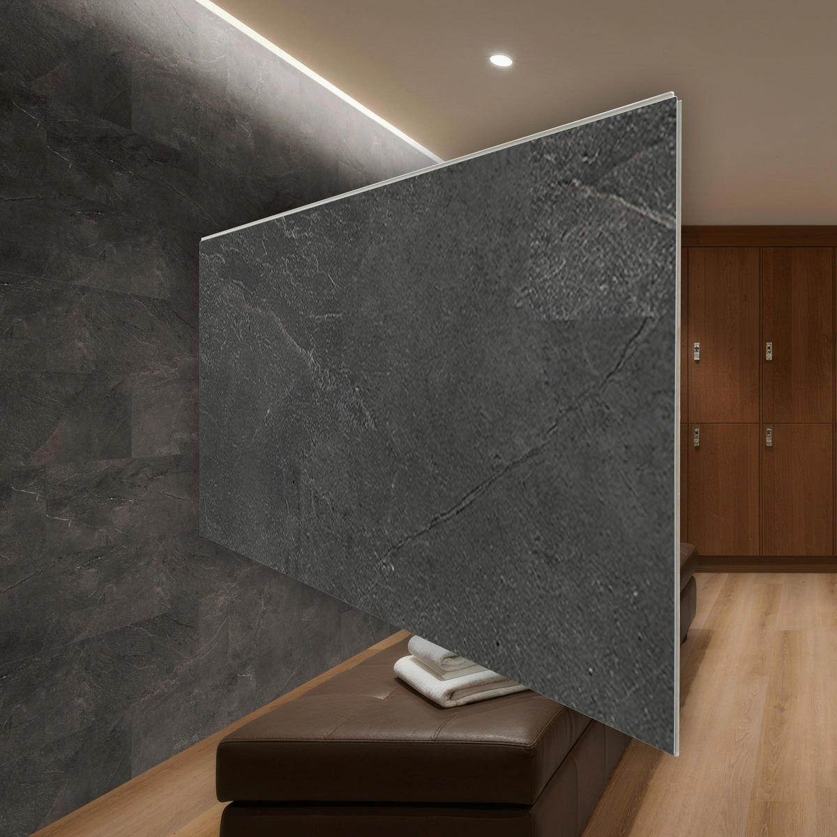 WANDPANEEL Revêt Design-Wandfliesen Anthrazit  - Anthrazit, MODERN, Kunststoff (60/30/0,37cm)