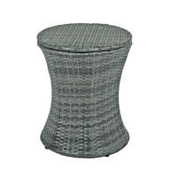 GARTENTISCH Metall, Kunststoff rund  - Dunkelgrau/Schwarz, Basics, Kunststoff/Metall (45/55/45cm) - Gardenson