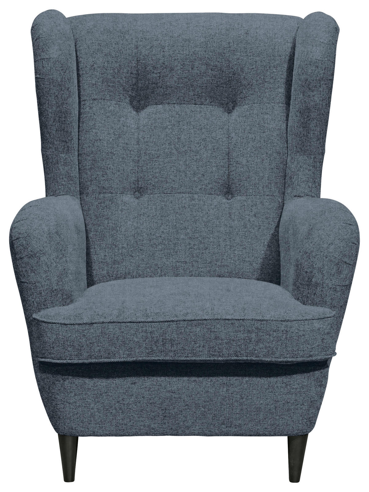 OHRENSESSEL Mikrovelours Blau  - Blau/Schwarz, Basics, Holz/Textil (78/102/98cm) - Carryhome