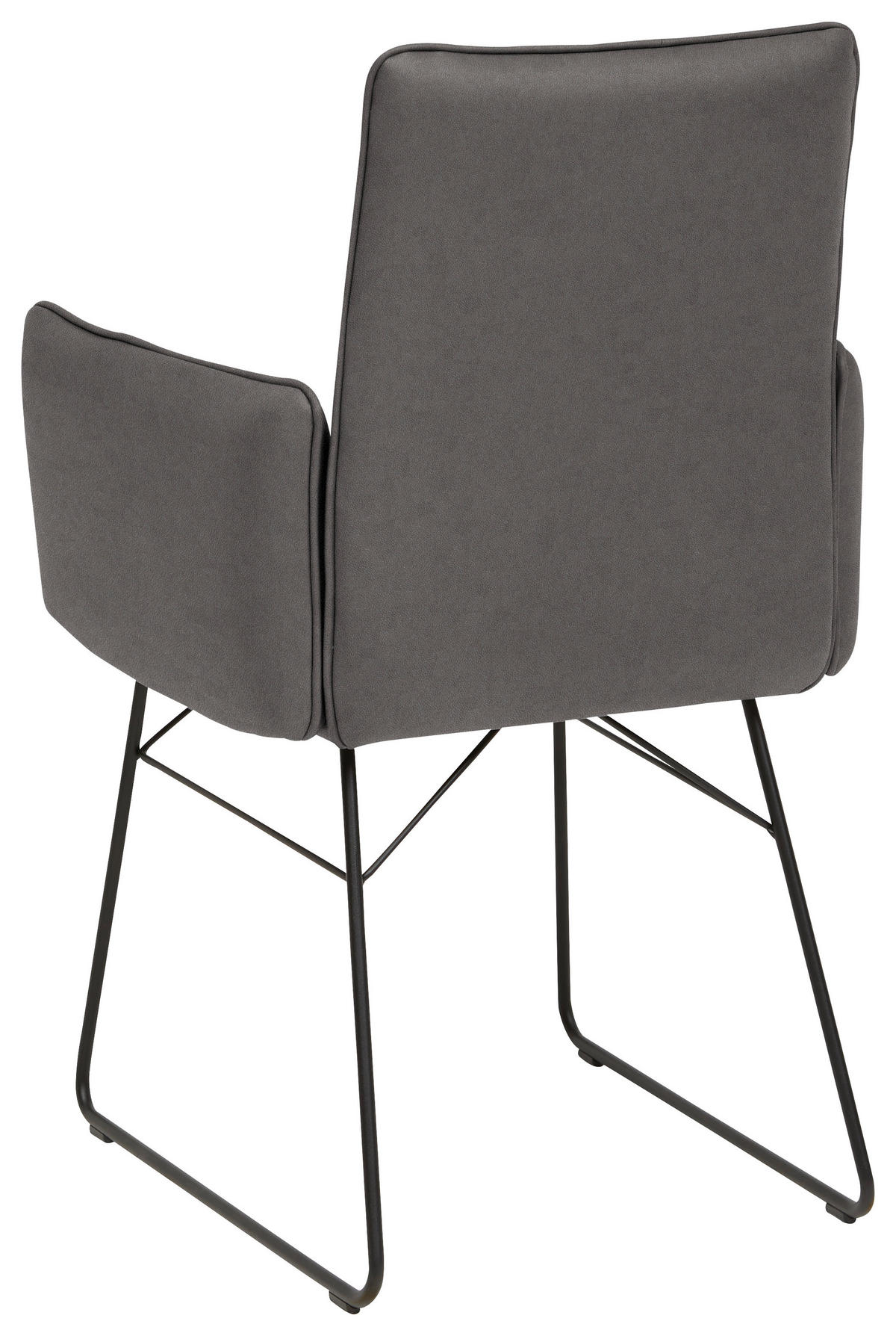 ARMLEHNSTUHL  in Stahl Mikrofaser  - Anthrazit/Schwarz, Design, Textil/Metall (61/91/60cm) - Dieter Knoll