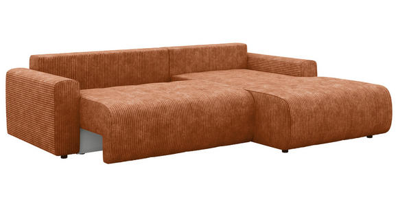 ECKSOFA  in Webstoff Orange  - Schwarz/Orange, KONVENTIONELL, Kunststoff/Textil (270/192cm) - Carryhome