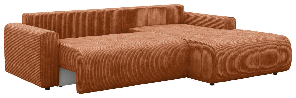 ECKSOFA Orange Webstoff  - Schwarz/Orange, KONVENTIONELL, Kunststoff/Textil (270/192cm) - Carryhome