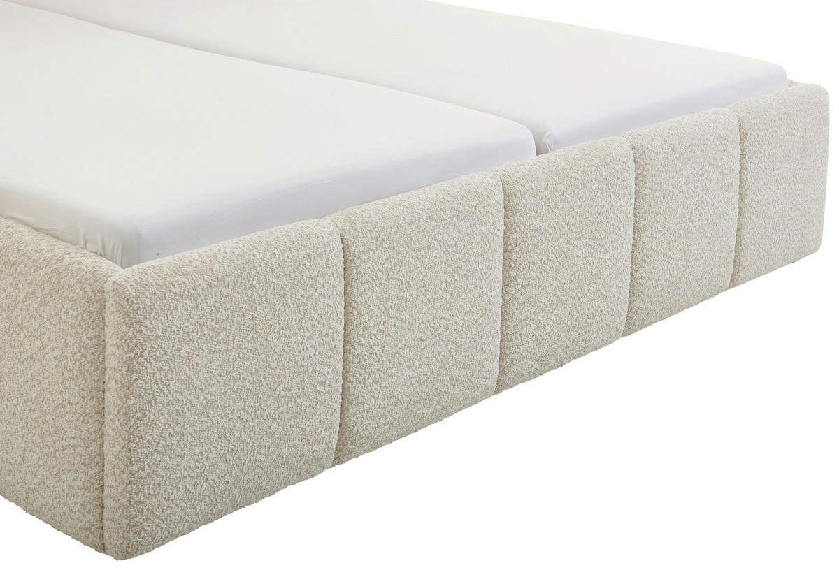 POLSTERBETT 180/200 cm  in Creme  - Creme/Schwarz, Design, Holz/Textil (180/200cm) - Xora