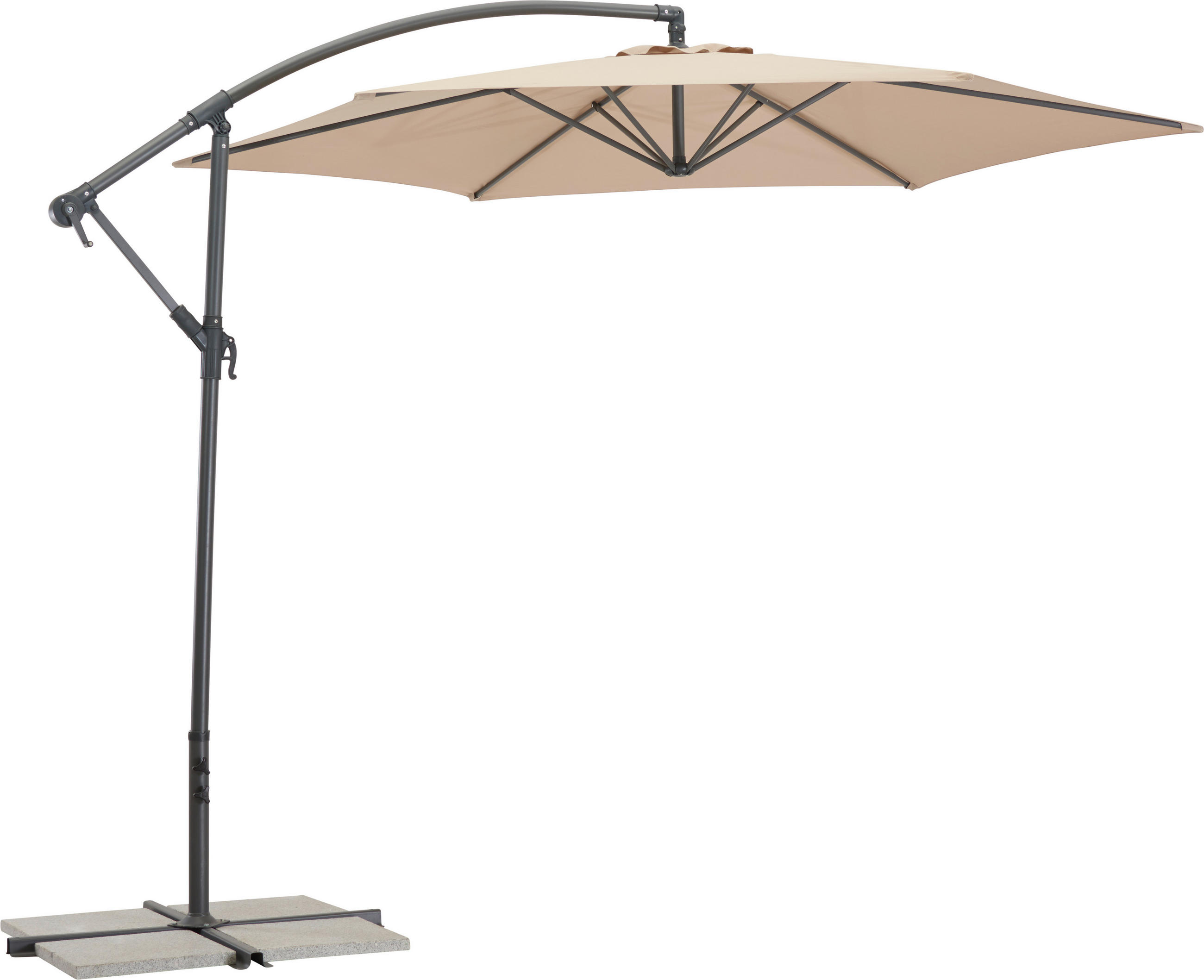 KONZOLNI SENČNIK - rjavosiva/antracit, Konvencionalno, kovina/tekstil (300/300cm) - Ambia Garden