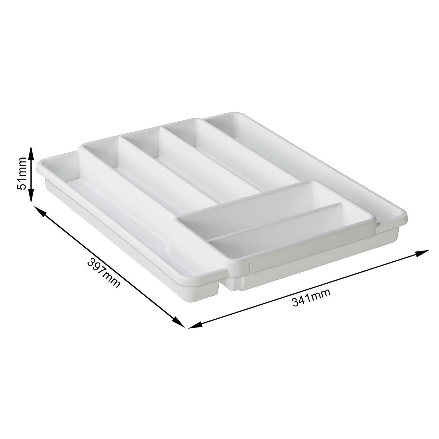 PŘÍBORNÍK, plast, 39,7/5,1/34,1 cm - bílá, Basics, plast (39,7/5,1/34,1cm) - Rotho