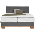 BOXSPRINGBETT 160/200 cm  in Eichefarben, Grau  - Eichefarben/Grau, Natur, Holz/Textil (160/200cm) - Valnatura