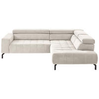 ECKSOFA Naturfarben Cord  - Schwarz/Naturfarben, Design, Textil/Metall (261/214cm) - Beldomo Style