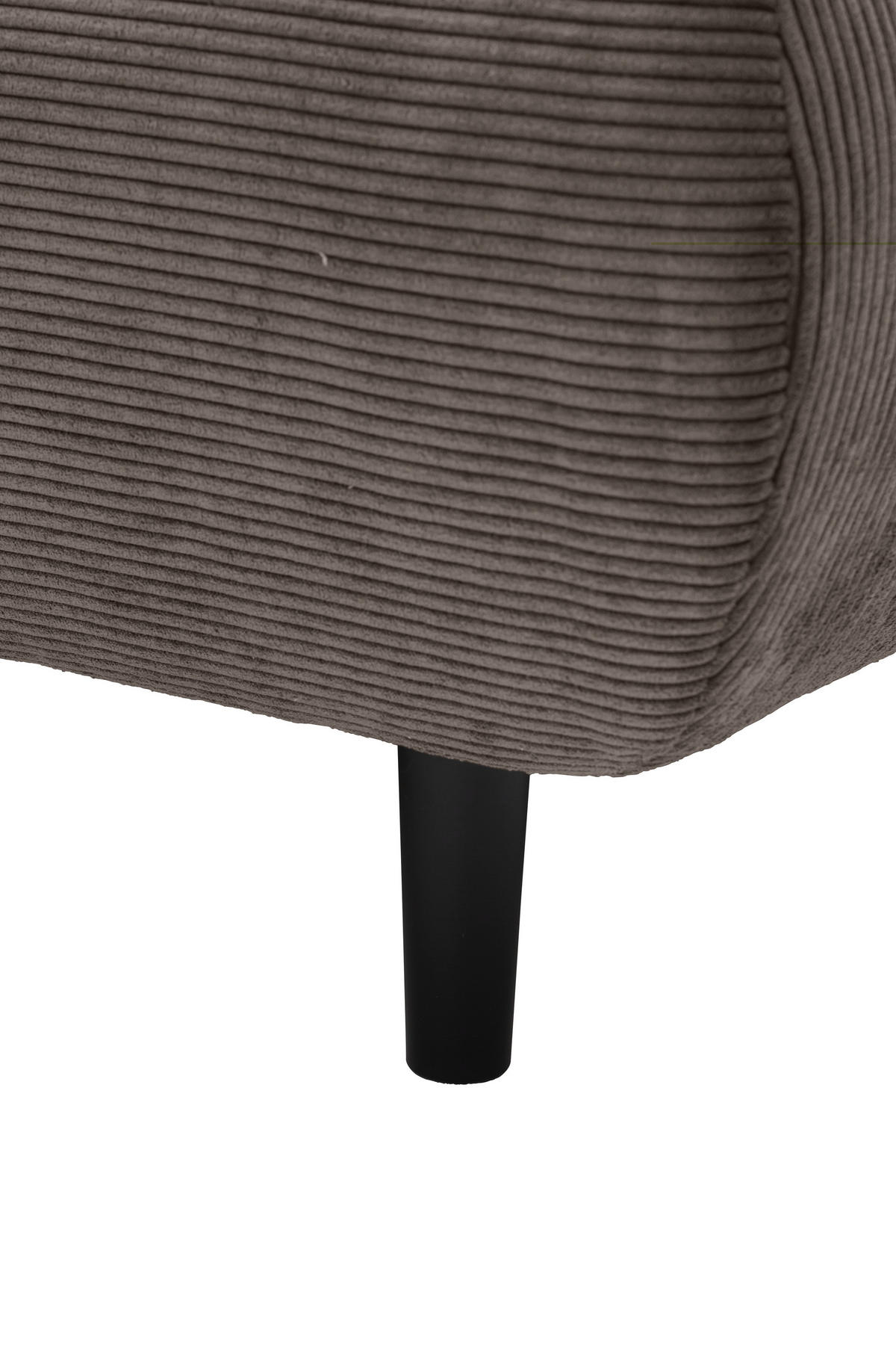 ECKSOFA Ottomane links, Eckteil  Taupe Feincord  - Taupe/Schwarz, Design, Holz/Textil (215/288cm) - Pure Home Lifestyle