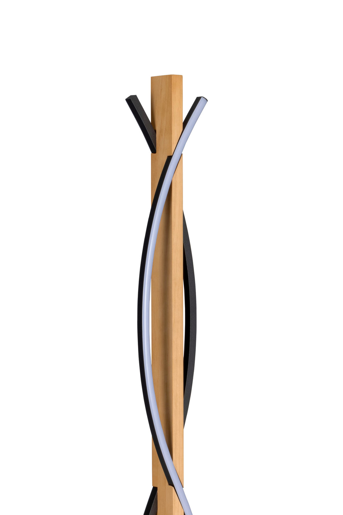 LED-TISCHLEUCHTE Zhang 15/48/10 cm   - Schwarz/Kieferfarben, Design, Holz/Kunststoff (15/48/10cm) - Novel