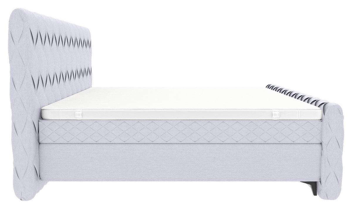BOXSPRINGBETT 140/200 cm  in Hellgrau  - Hellgrau/Schwarz, Design, Textil/Metall (140/200cm) - Boxxx