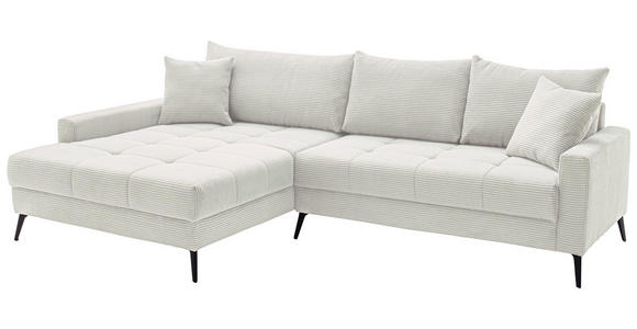 ECKSOFA  in Cord Naturfarben  173/280 cm  - Schwarz/Naturfarben, KONVENTIONELL, Textil/Metall (173/280cm) - Hom`in