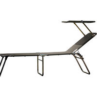 DREIBEINLIEGE 58/42/190 cm  - Taupe/Alufarben, Design, Textil/Metall (58/42/190cm) - FIAM