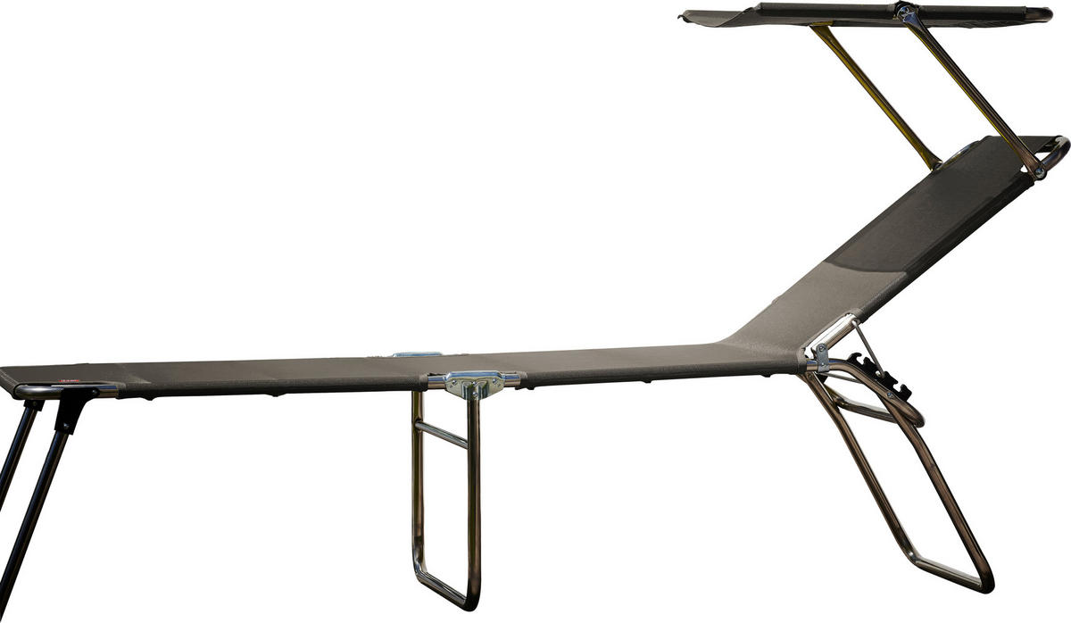 DREIBEINLIEGE 58/42/190 cm  - Taupe/Alufarben, Design, Textil/Metall (58/42/190cm) - FIAM