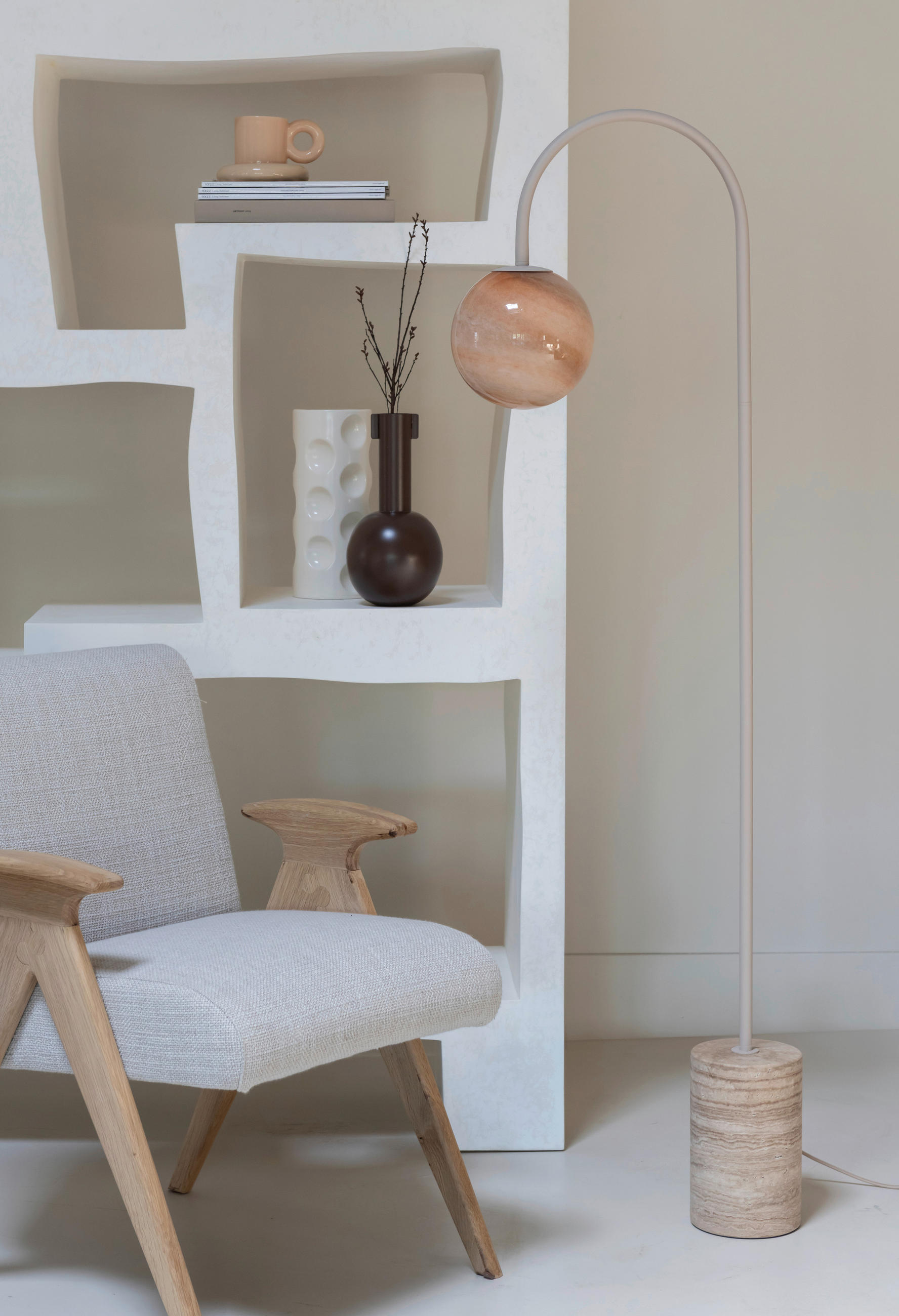 GOLVLAMPA It's about RoMi 42/163 cm    - sandfärgad, Design, metall/glas (42/163cm) - It's about Romi