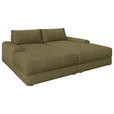 BIGSOFA Cord Olivgrün  - Schwarz/Olivgrün, MODERN, Kunststoff/Textil (234/93/190cm) - Carryhome
