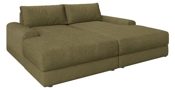 BIGSOFA Cord Olivgrün  - Schwarz/Olivgrün, MODERN, Kunststoff/Textil (234/93/190cm) - Carryhome