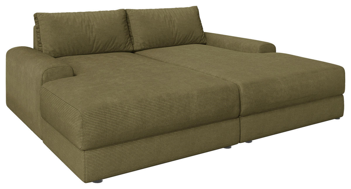 BIGSOFA Cord Olivgrün  - Schwarz/Olivgrün, MODERN, Kunststoff/Textil (234/93/190cm) - Carryhome