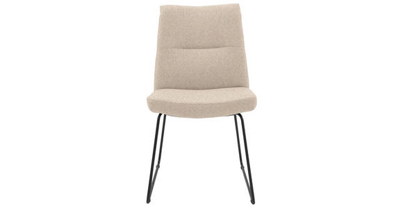 STUHL - Sandfarben/Schwarz, Design, Textil/Metall (50/90/68cm) - Valnatura