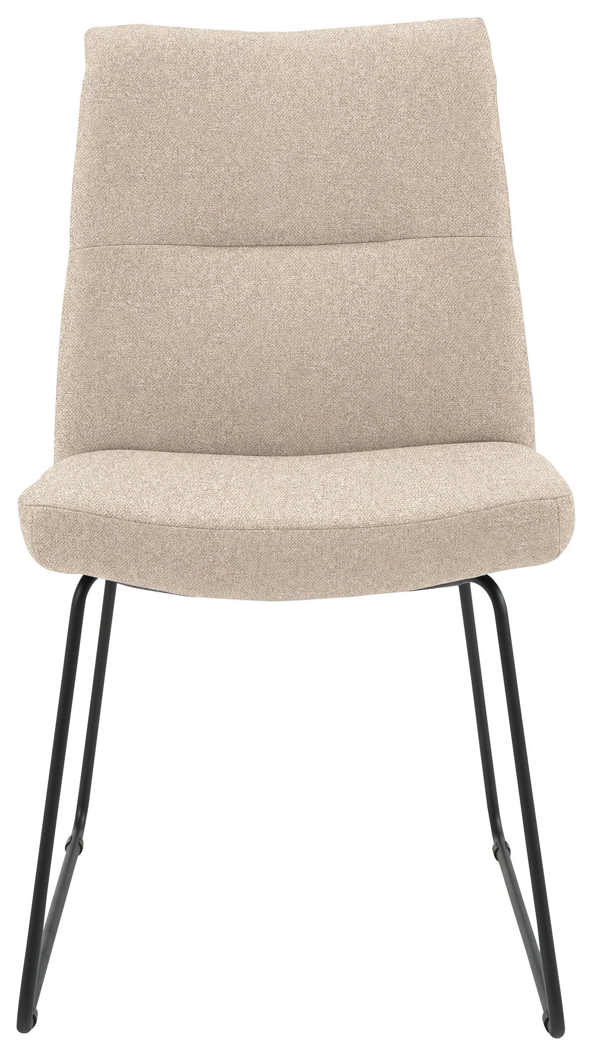 STUHL - Sandfarben/Schwarz, Design, Textil/Metall (50/90/68cm) - Valnatura