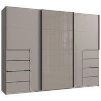 SCHWEBETÜRENSCHRANK  in Grau, Sahara  - Schwarz/Grau, KONVENTIONELL, Glas/Holzwerkstoff (270/208/64cm) - Boxxx