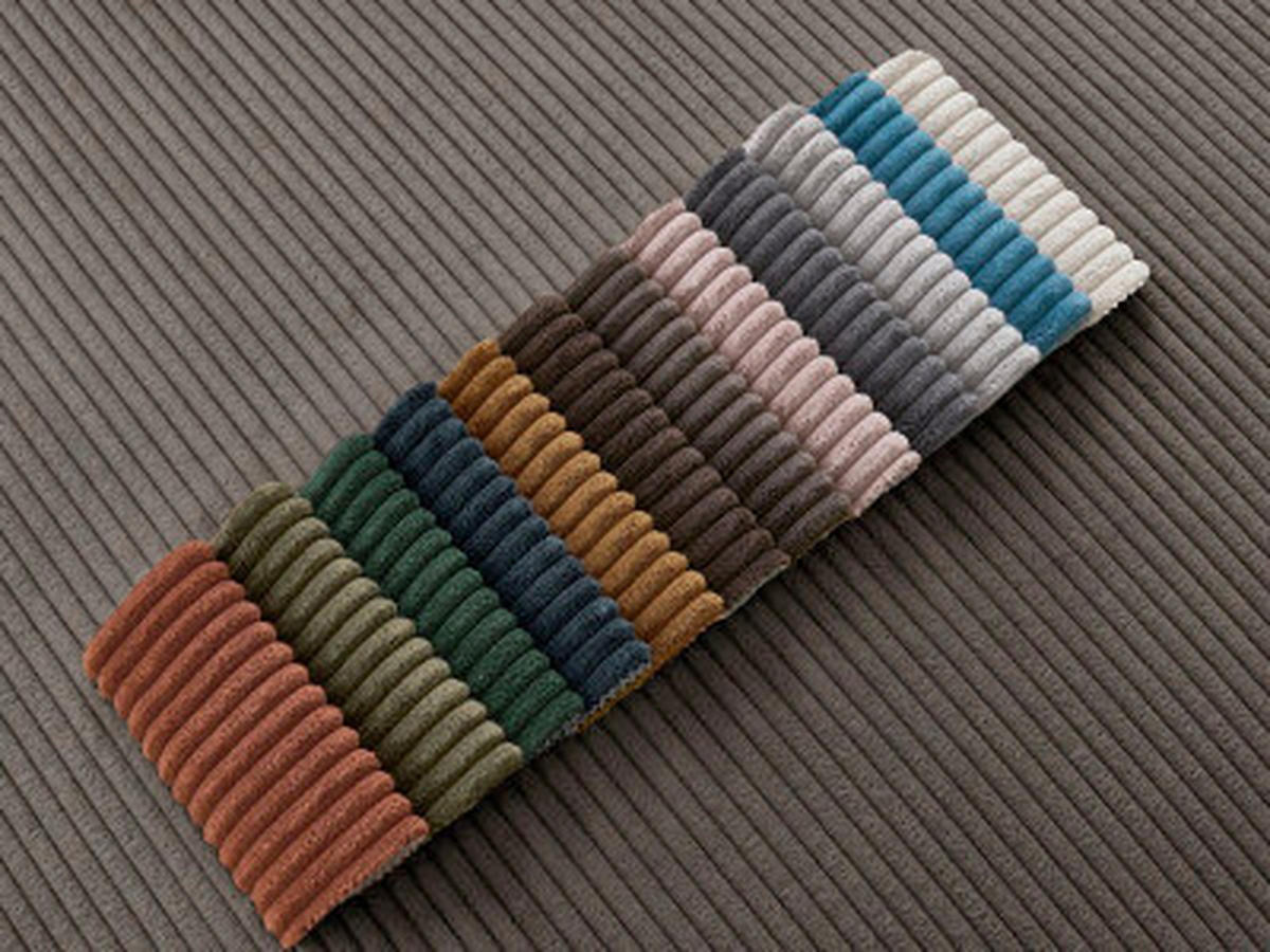 ECKSOFA Ottomane links  ATILLA Taupe Cord  - Taupe/Schwarz, MODERN, Kunststoff/Textil (149/244cm)