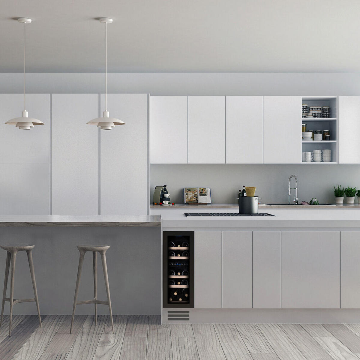 WEINKÜHLSCHRANK DAUF-17.58DBH  - Schwarz, Basics, Glas/Holz (29,5/82/57cm)