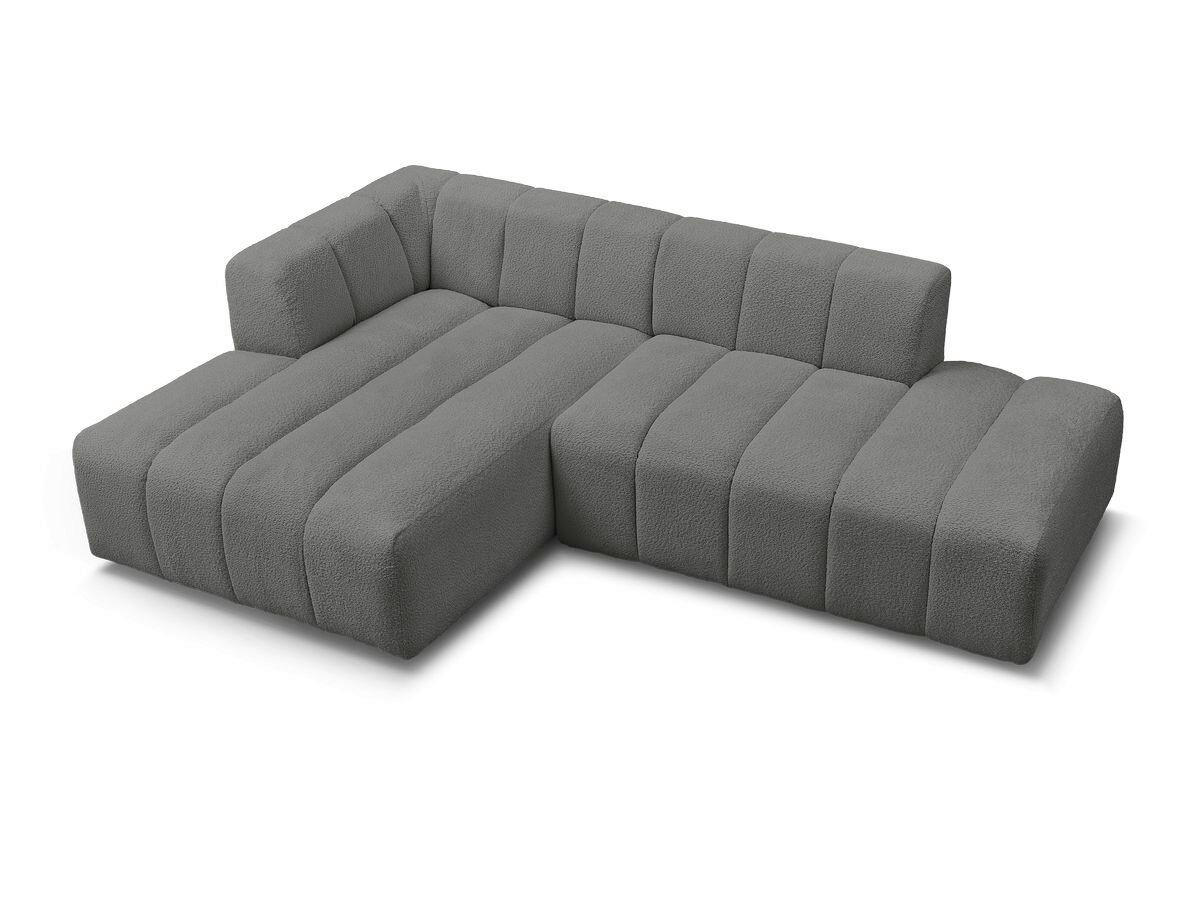 ECKSOFA  ANNECY Dunkelgrau Bouclé  - Dunkelgrau/Schwarz, MODERN, Kunststoff/Textil (170/262cm)