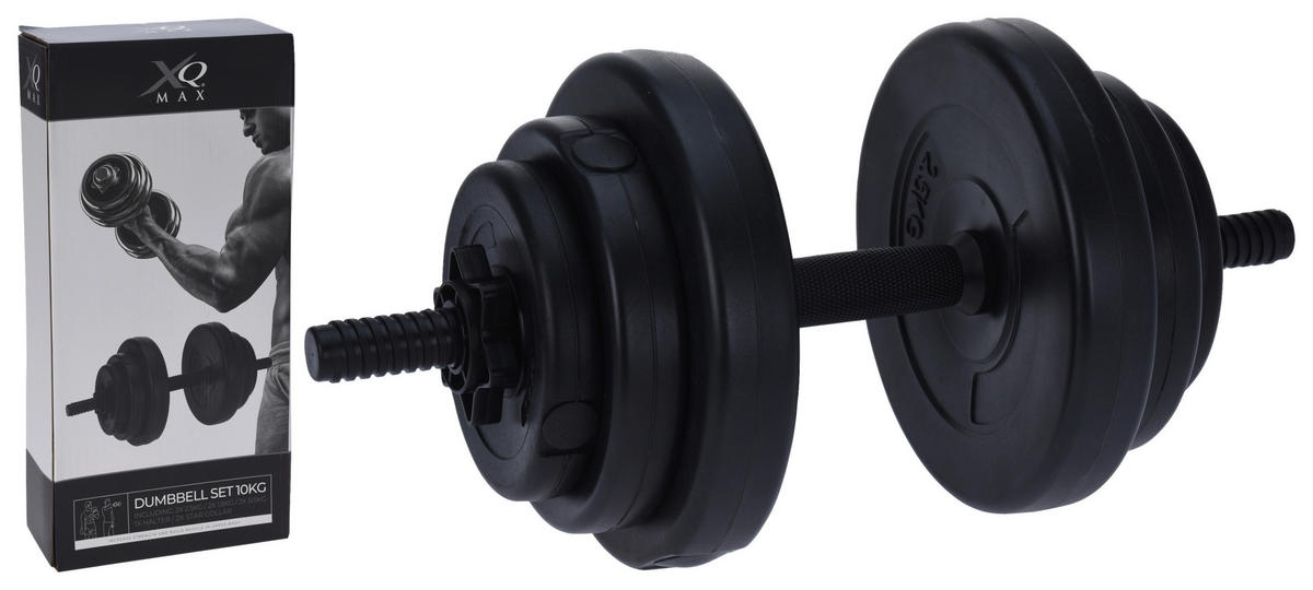 HANTELSET 9-TLG. - KONVENTIONELL, Stein (10kg)