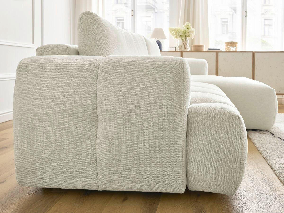 ECKSCHLAFSOFA FUJI Leinenoptik Beige  inkl.  - Beige/Schwarz, MODERN, Kunststoff/Textil (292/160cm)