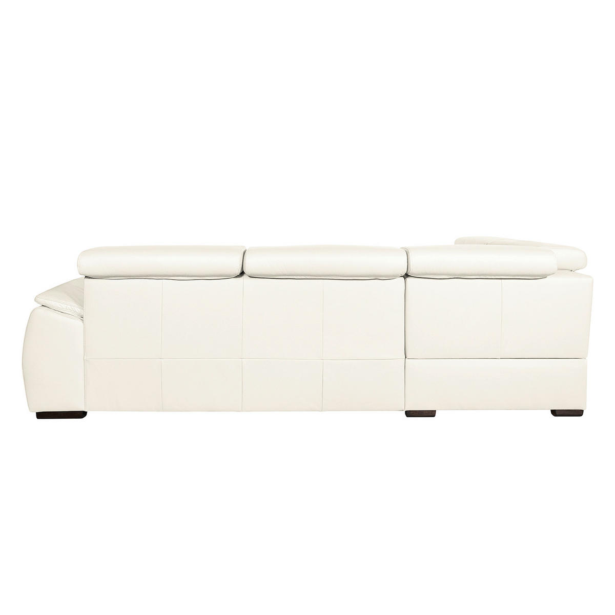ECKSOFA Weiß Echtleder  - Wengefarben/Weiß, Design, Leder/Holz (211/265cm) - Livetastic