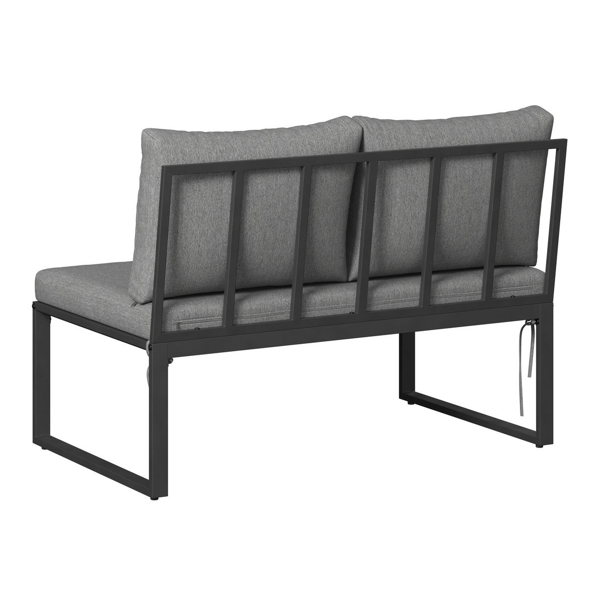 LOUNGEGARNITUR   125/47/70 cm  - Dunkelgrau, Modern, Holzwerkstoff/Textil (125/47/70cm) - Ambia Garden