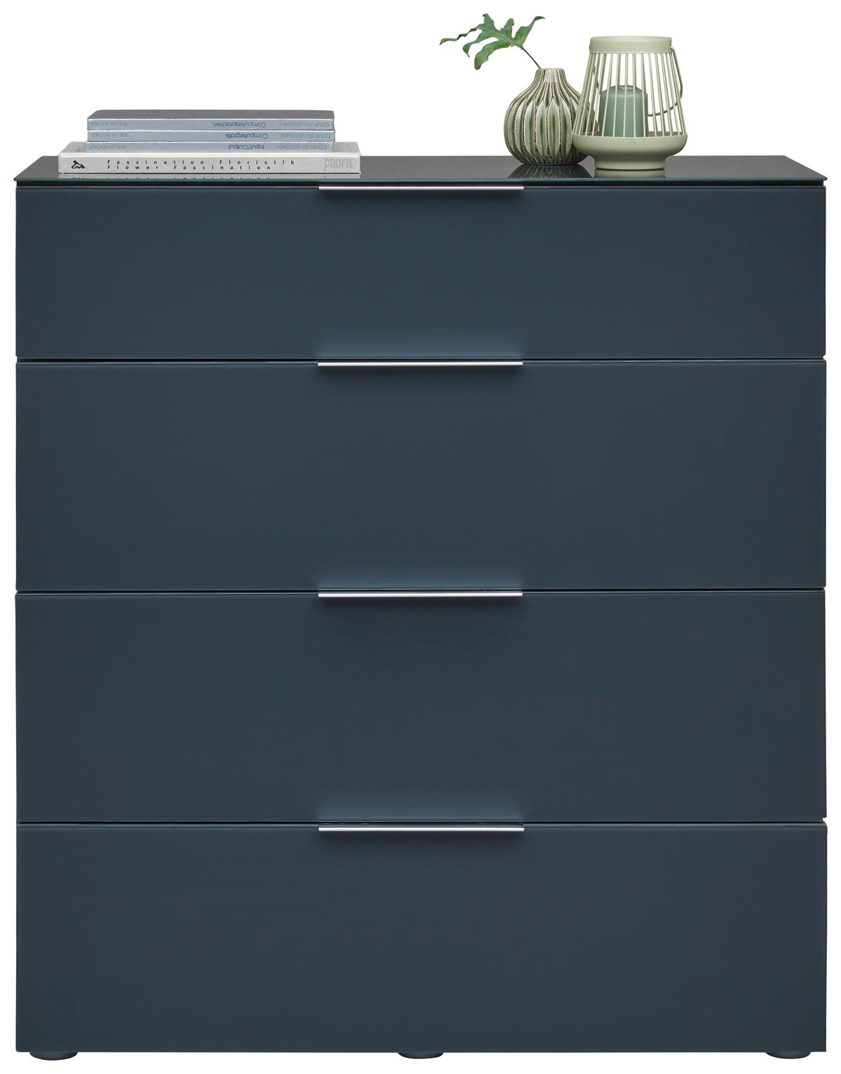 KOMMODE 90/101/42 cm  in Anthrazit  - Anthrazit/Alufarben, Design, Glas/Holzwerkstoff (90/101/42cm) - Voleo