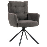 ARMLEHNSTUHL  in Eisen  - Dunkelgrau/Anthrazit, KONVENTIONELL, Textil/Metall (60/95/67cm) - MID.YOU