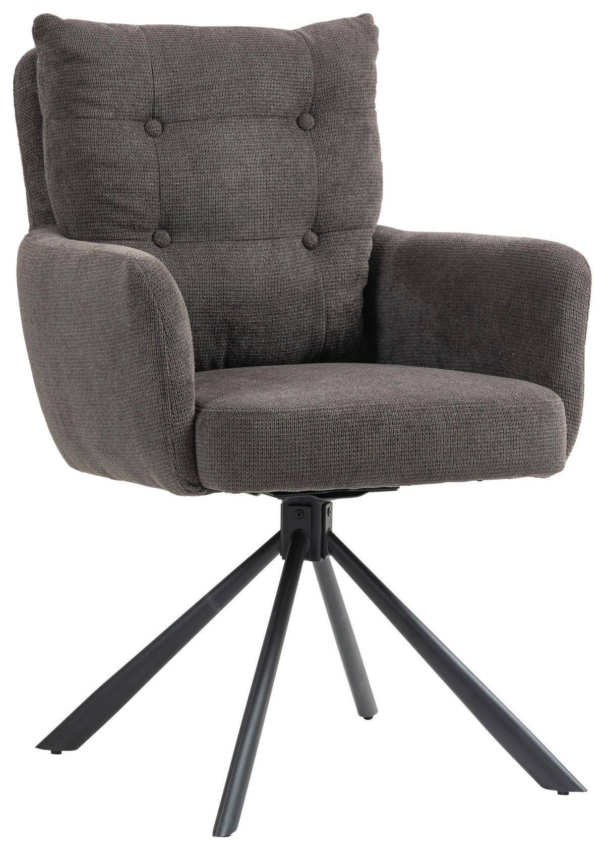 ARMLEHNSTUHL  in Eisen  - Dunkelgrau/Anthrazit, KONVENTIONELL, Textil/Metall (60/95/67cm) - MID.YOU