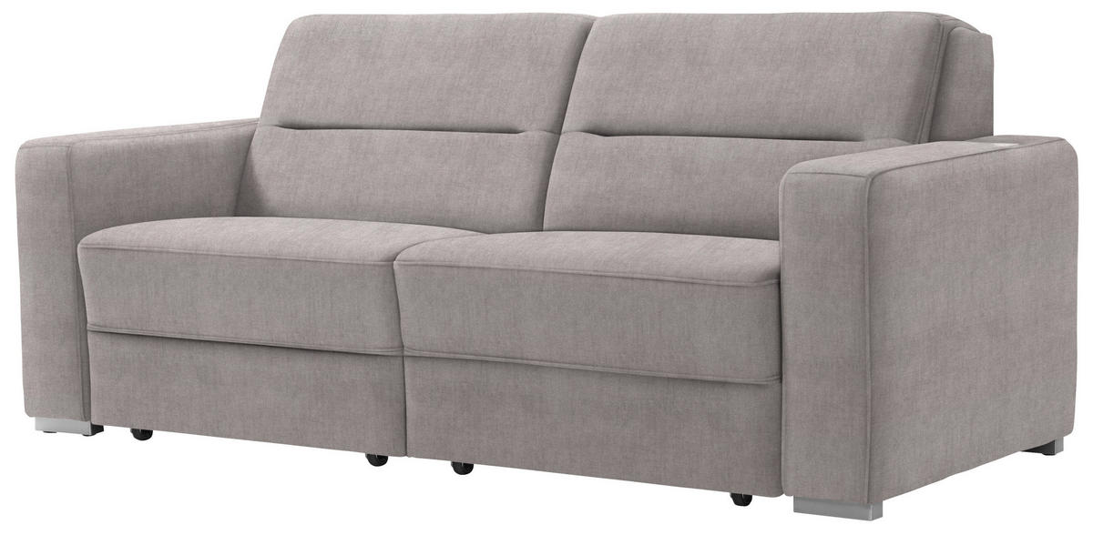 SCHLAFSOFA in Textil Hellgrau  - Hellgrau, Konventionell, Textil/Metall (202/86/92cm) - Sedda