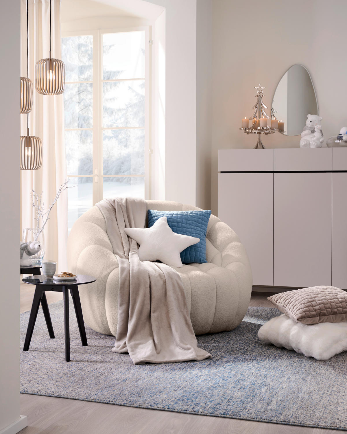 PERNĂ DECORATIVĂ 45/45 cm  - alb, textil (45/45cm) - Ben'n'jen