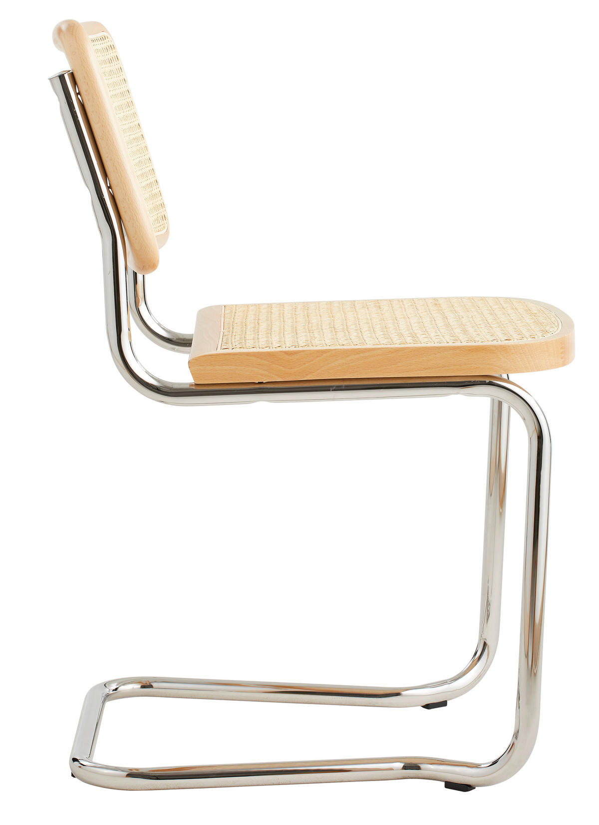 SCHWINGSTUHL  in Stahl  - Chromfarben/Beige, Design, Holz/Metall (46/82/48cm) - Livetastic