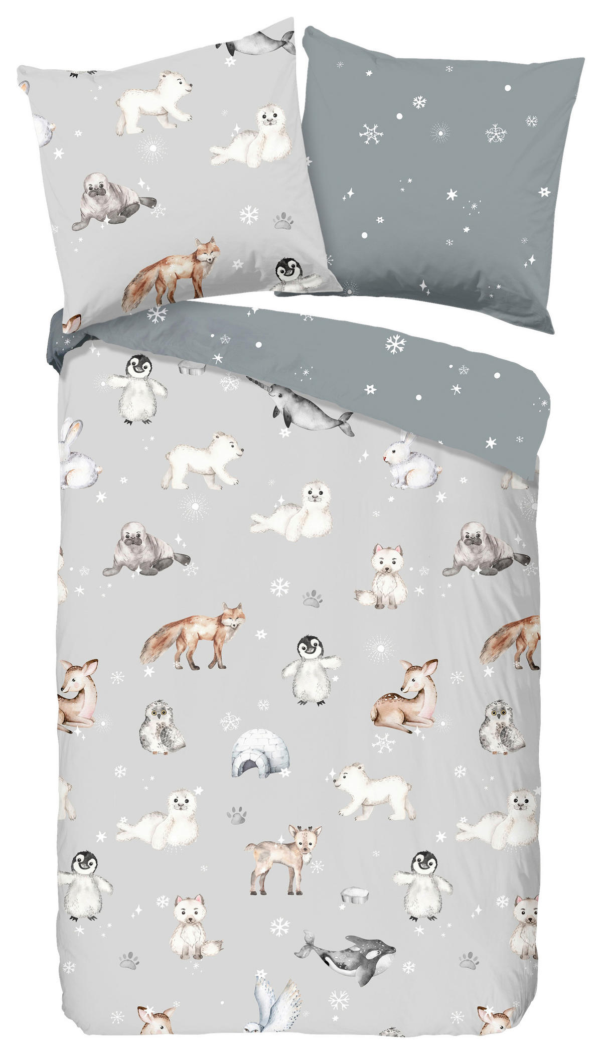 JUGENDBETTWÄSCHE 135/200 cm  - Hellgrau/Grau, Natur, Textil (135/200cm)