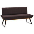 SITZBANK 180/87/64 cm Lederlook Braun, Schwarz, Eichefarben Eiche massiv Metall  - Eichefarben/Schwarz, Design, Holz/Textil (180/87/64cm) - Voleo