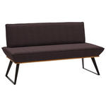 SITZBANK 140/87/64 cm  in Schwarz, Eichefarben, Dunkelgrau  - Eichefarben/Dunkelgrau, Design, Holz/Textil (140/87/64cm) - Voleo