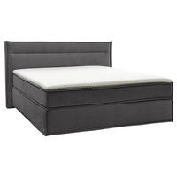 BOXSPRINGBETT 180/200 cm,  in Grau, Topper, H2 + H2 = mittel  - Schwarz/Grau, Design, Textil (180/200cm) - Musterring