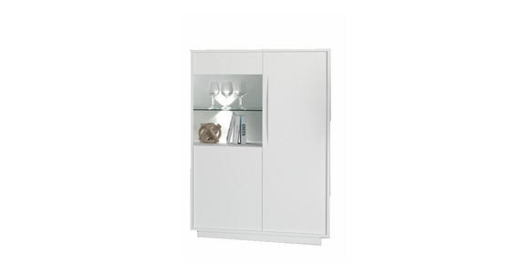 HIGHBOARD Weiß 90/130/38 cm - Weiß, MODERN, Glas/Holzwerkstoff (90/130/38cm) - Carryhome