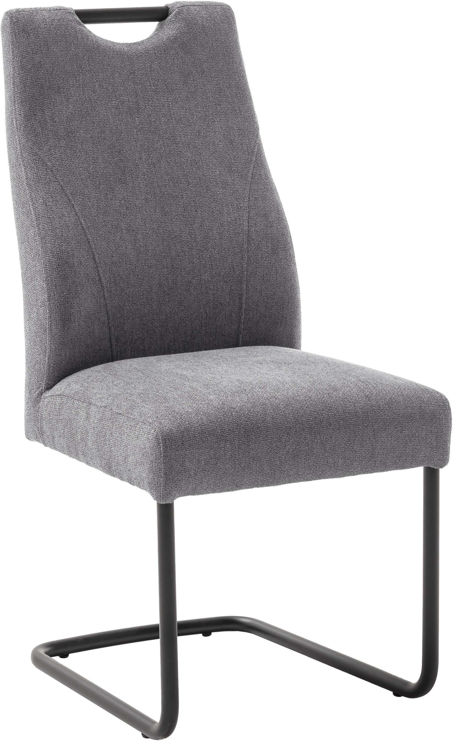 SCHWINGSTUHL  in Aluminium Flachgewebe  - Schwarz/Grau, Modern, Textil/Metall (50/103/63cm) - Carryhome
