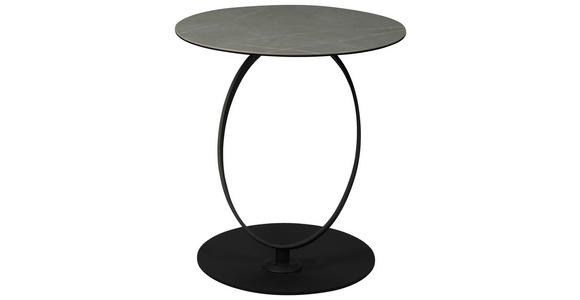 BEISTELLTISCH in Metall, Glas, Keramik 50/50/54 cm  - Schwarz/Grau, Design, Glas/Keramik (50/50/54cm) - Dieter Knoll