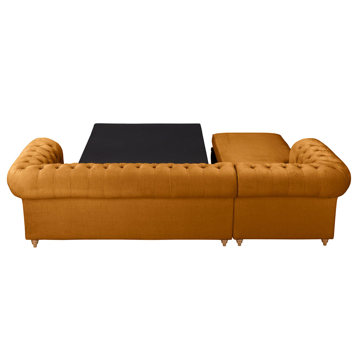 ECKSOFA Mikrofaser Bernsteinfarben  - Bernsteinfarben/Braun, Design, Holz/Textil (182/284cm) - P & B