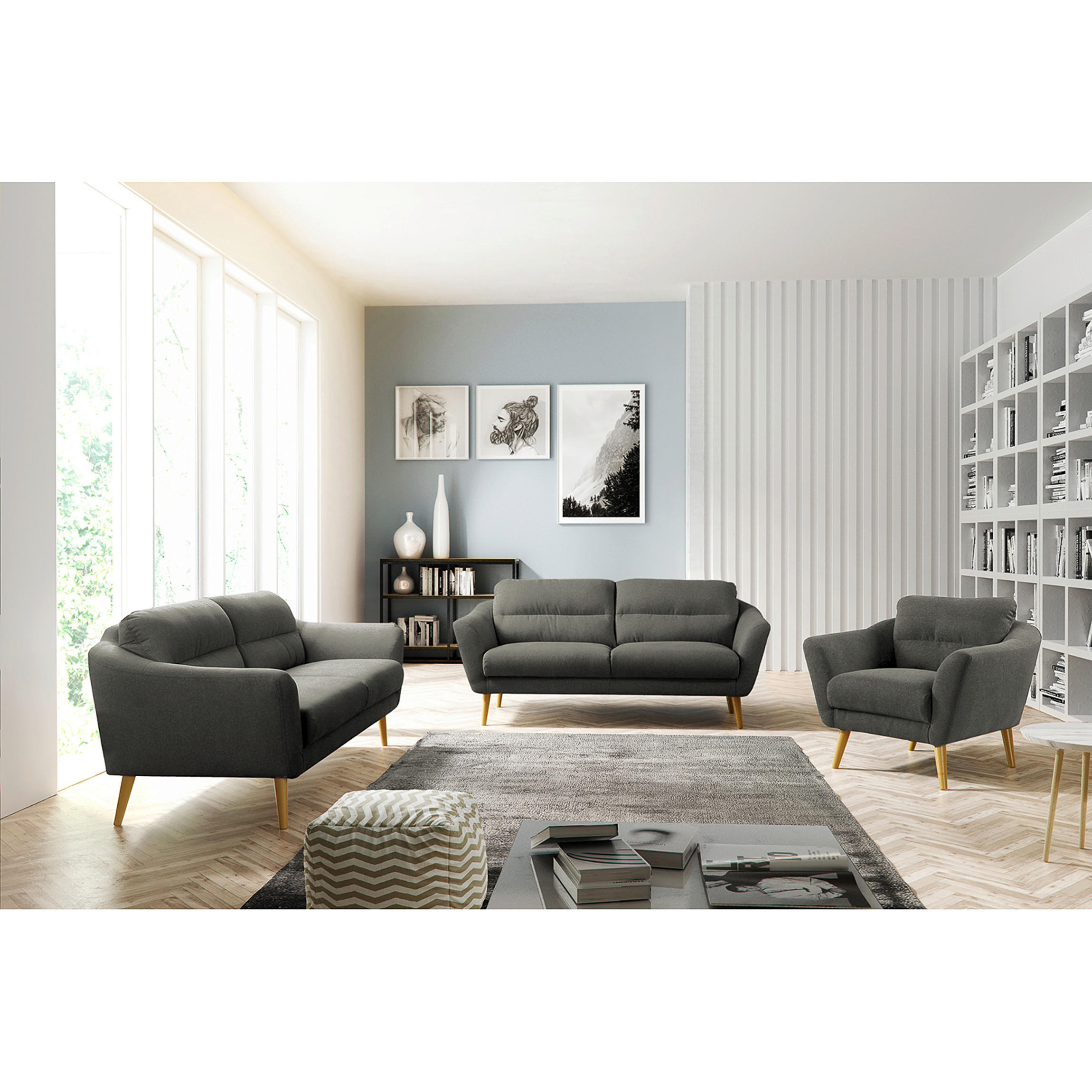 SESSEL in Webstoff Braun  - Buchefarben/Braun, Design, Holz/Textil (92/87/88cm) - Livetastic