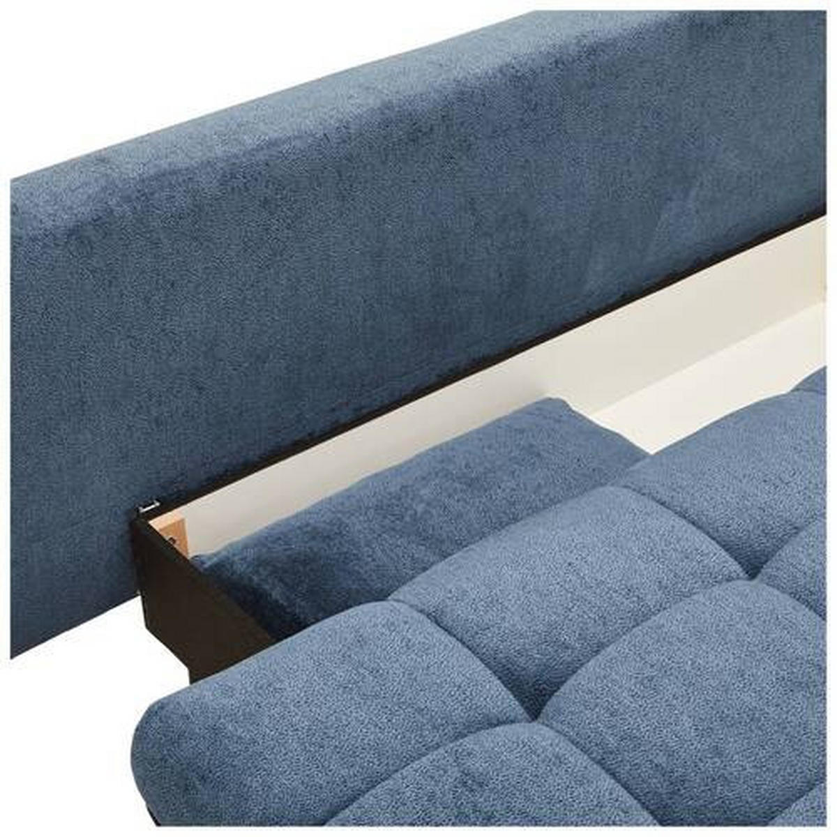 SCHLAFSOFA Samt Beige  - Beige/Schwarz, Design, Textil/Metall (205/79-96/85cm) - Novel
