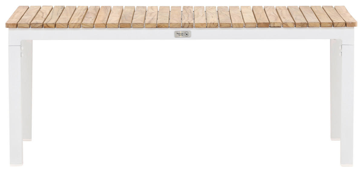 LOUNGETISCH 110/60/45 cm Holz, Metall  - Weiß/Teakfarben, KONVENTIONELL, Holz/Metall (110/60/45cm) - Gardenson